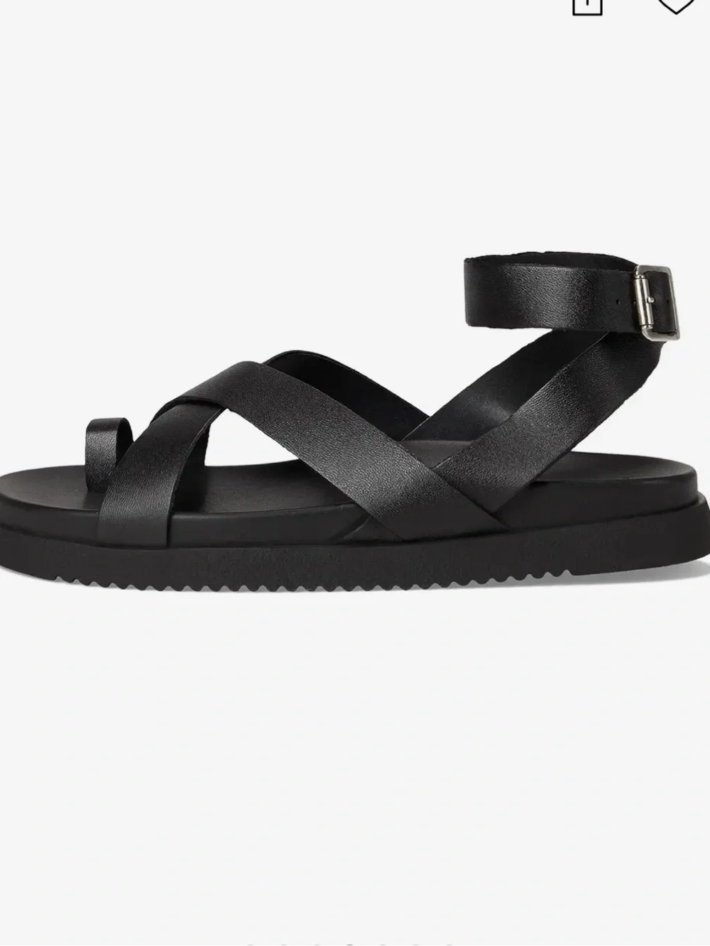 Women’s Black Strappy Ankle-Sandal - Picture 3 of 4
